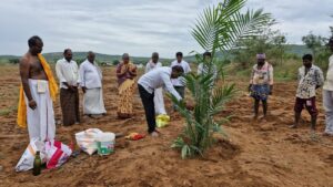 Inaugural of oil palm plantation has been successfully executed today in M S Palem village Bellamkonda Mandal, Palnadu District, Andhra Pradesh.